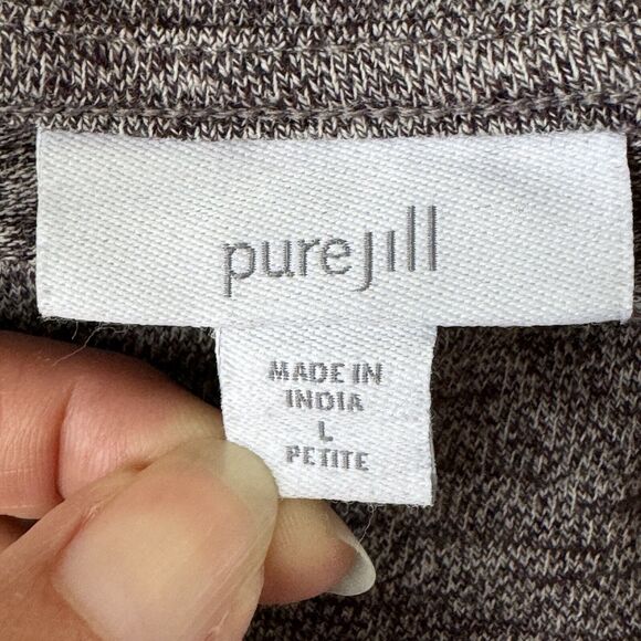 Pure Jill Women Gray Heather Pocket Dress Pullover Cowl Neck Long Sleeve LP - Picture 4 of 12